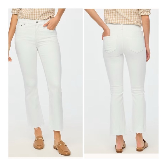 J. Crew Factory Denim - NEW J. Crew Factory White Mid-Rise Flare Crop Signature Stretch Jeans T28